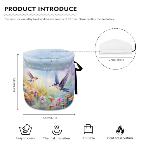 Image of Hummingbird Daisy Tea Cozy Kettle Dust Cover Large Tea Cosy Portable Easy to Clean Tea Pot Dust Cover Insulated Tea Cosy for Home Kitchen Office Holiday Party Decor, CZA18