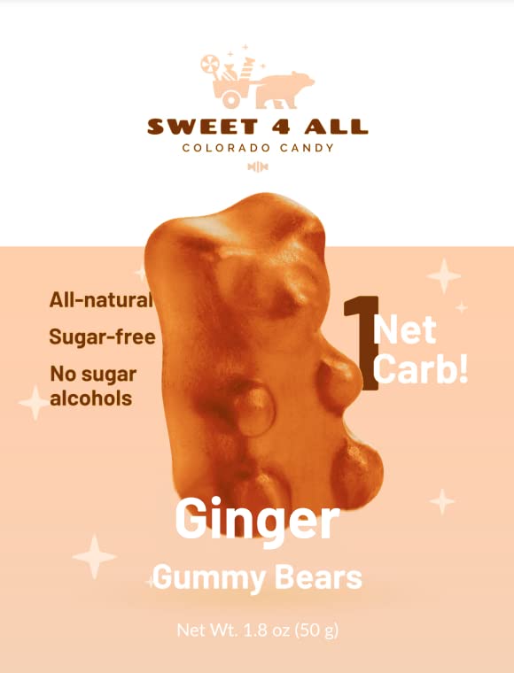 Sweet 4 All GINGER Gummy Bears Candy & Snacks SugarFree