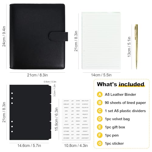 Classeur A5 avec 90 feuilles pour ne plus perdre vos notes
