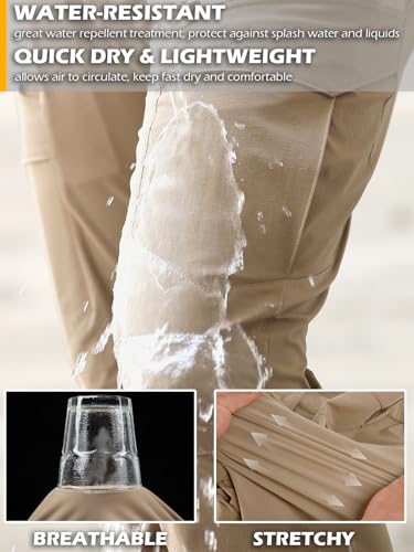 CARWORNIC Men's Quick Dry Tactical Hiking Pants Flex Water Resistant Lightweight Outdoor Fishing Cargo Work Pants 9 Pockets3