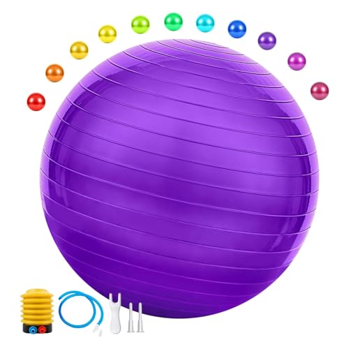 Solid Exercise Ball,High-Weight Capacity (3000 lbs) Anti-Burst Yoga Ball Chair,Swiss Ball for Pregnancy,Birthing, Fitness, Physical Therapy