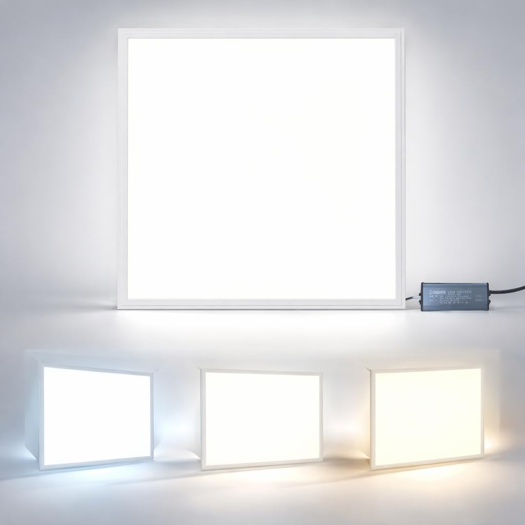 Brightex 40W LED Panel Light 600x600mm | 3600LM Ultra Bright Office Ceiling Panel | CCT Selectable 3500K / 4000K / 6500K | Recessed or Suspended LED Ceiling Light | Flat Square Panel for Offices, Shop
