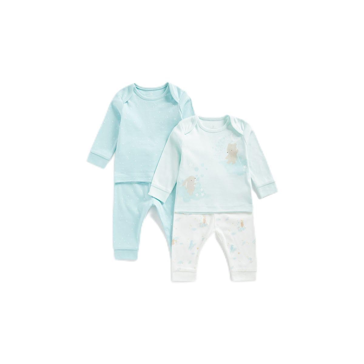 MOTHERCARE Unisex Baby Bear And Bunny Pyjamas - 2 Pack