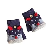 Carrito Porta Objetos Winter Plus Knit Mittens Guante Lindo Cálido Casual Multifunción Terciopelo Flip Navidad Niños Guantes sin Dedos Patrón