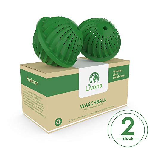 2 x Livona Waschball [TÜV-GEPRÜFT] - Öko Waschkugel - Waschen ohne Waschmittel - nachhaltig & umweltfreundlich - Vorteilspack - höchste Qualität für Allergiker, Kinder und Umweltbewusste