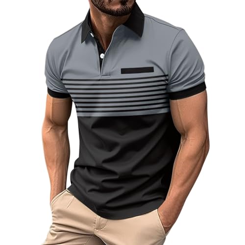 Polo de golf basique pour homme à manches courtes et coupe droite
