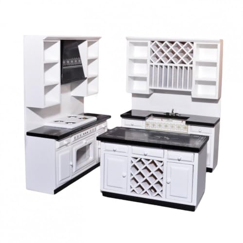 Cuisine de luxe 1:12 avec four et îlot pour remplacer les meubles de maison de poupée