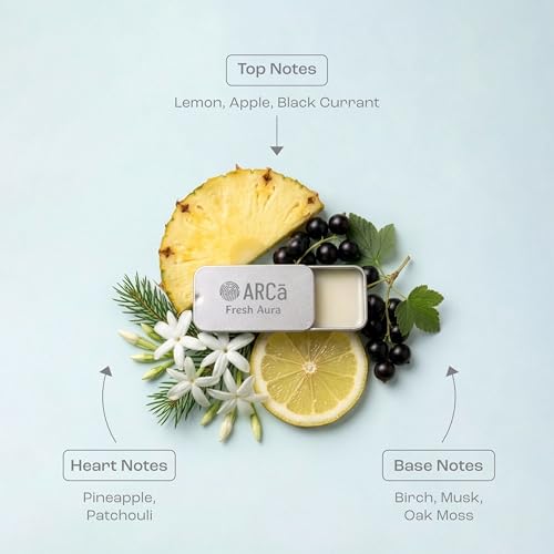 Image of ARCa Fresh Aura Unisex Solid Perfume | Alcohol Free & Non-Greasy Solid Perfume | Long Lasting Solid Wax Perfume | Perfume Gift Pack for Men & Women | Travel & Pocket-Friendly Solid Perfume