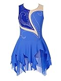 eiskunstlauf kürkleid Ärmellos, Neckholder mit Verschluss. Mesh-Splice zwischen Ausschnitt und Brustumfang. Eingesperrt zurück. Weicher Stoff, atmungsaktiv und angenehm zu tragen