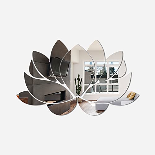 Conjunto de Espelhos Decorativos de Parede Estilo Flor De Lotus Grande Para Quarto Cabeceira Sala Ap