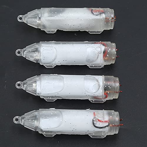 4 Stück LED Köderlicht Unterwasser Angellicht mit Blitzlicht Funktion wasserdichtes Fischlocker Licht für Nachtfischen in Süßwasser und Salzwasser inklusive Aufbewahrungsbox