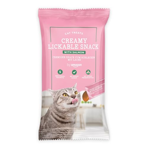 by Amazon Golosinas para Gatos – Snack para lamer – Salmón 5 x 15 g, 75 g