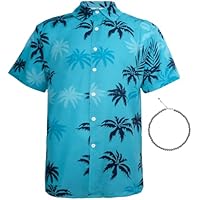 SPORTBANG Camisa hawaiana de manga corta con botones para