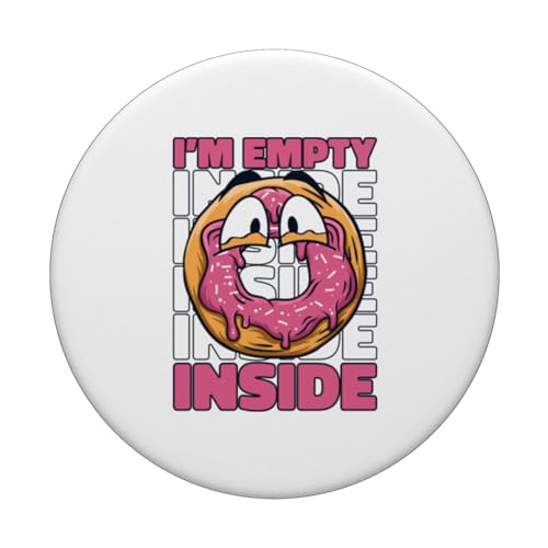 I'm Empty Inside Doughnut Maker Glazed Lover Donut PopSockets Swappable PopGrip, Black - Image 3