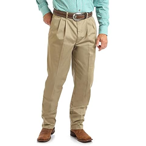 Wrangler Men's Khaki Casual Pants with Stretch Cover