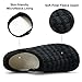 XIHALOOK Mens Fuzzy Fleece House Shoes Soft Slipper Rubber Sole Black Stripe, 10.5-11 Women/9-9.5 Men