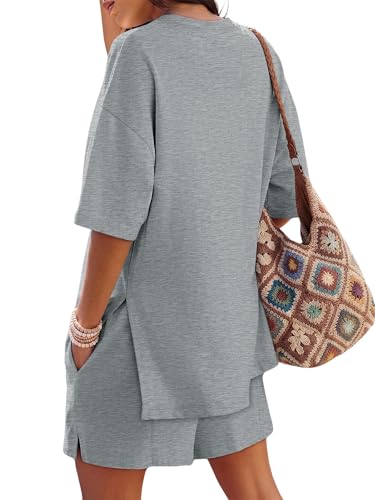 Image of COCCKO Womens Shorts Sets Matching Lounge Two Piece Outfits Summer Cute Casual Vacation Short Sleeve 2 Piece Set