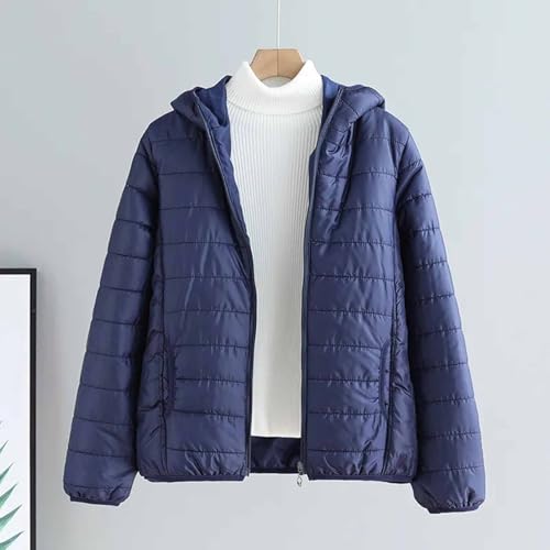 Women's Quilted Jacket Zip Up Lightweight Padded Coats Long Sleeve Hooded Outerwear with Pockets Fall Winter Clothes2
