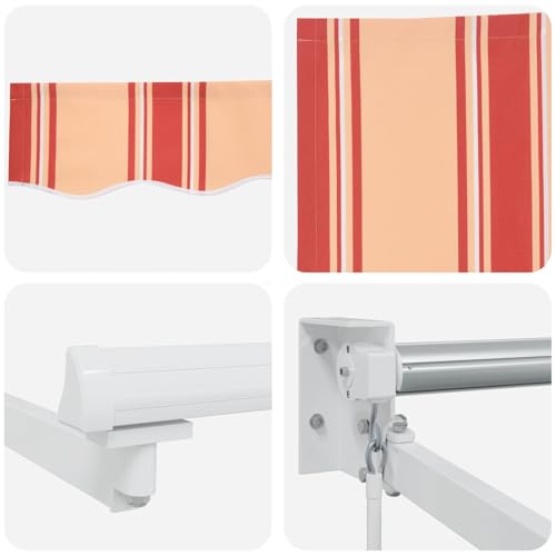 Store banne jaune et orange 350x250 cm Mangloder pour terrasse - 4