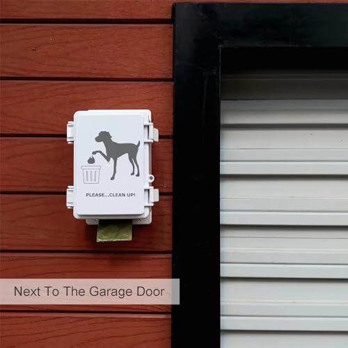 Image of Dog Poop Bag Dispenser Wall Mounted Waterproof Outdoor Pet Waste Bags Dispenser Station Stake, Pole, Fence Mounted fits Home, Porch, Back Yard (white,only dispenser)