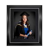 GMFrames Graduation Picture Frame Class of 2026 & 2025 Photo Frame with Mat for 8x10 Pictures Graduation Party Gift and Keepsake Black-Silver