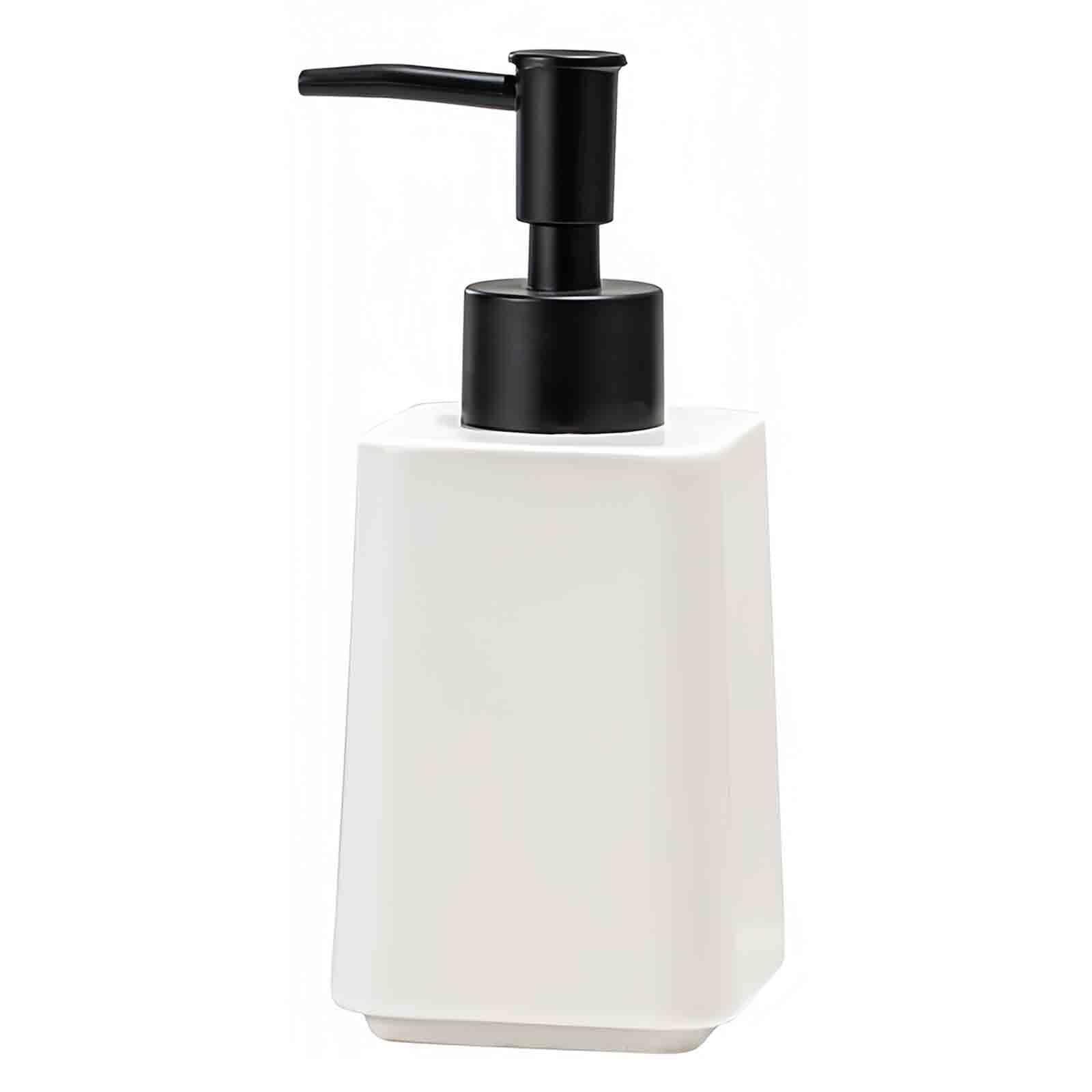 Friendshiphome White Dish Refillable Lotion Dispenser For Bathroom Soap With Pump Ceramic Shampoo Bathroom Stuff(White)