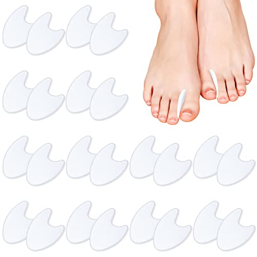 24 Pieces Gel Toe Separators Flared Toe Spacers Bunions Relief Toe Separators Bunions Corrector Toe Spacers Bunion Silicone Toe Separators for Overlapping Toes, Crooked Toes, Hammer Toes