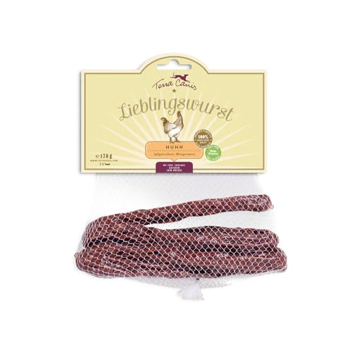 Terra Canis - Lieblingswurst,170g I Luftgetrocknete Wurst vom Metzger I Premium Snack für Hunde in 100% Lebensmittelqualität Aller Rohstoffe I Getreidefrei & glutenfrei (Huhn)