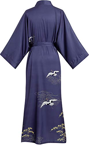 Aensso Long Soft Lightweight Silky Kimonos Robes for Women, Luxury Japanese Floral Womens Kimono Robe2