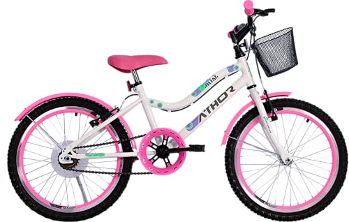 BICICLETA ATHOR ARO 20 FEMININA MIST BRANCO COM ROSA