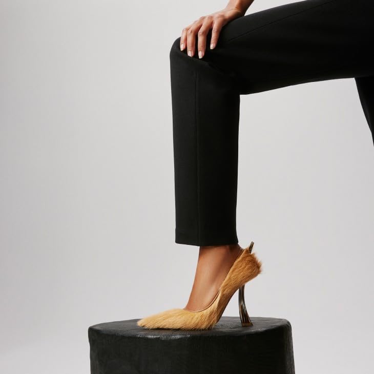 Beauty Cry Womens Pointed Toe Heel Mules Slip On Chunky Fur High Heels for Sexy Party Date4