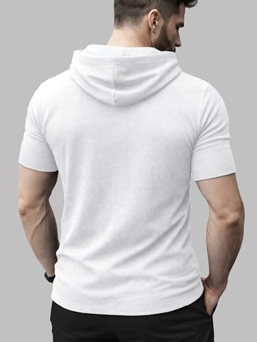 Image of Noble Monk Men's Regular Fit Hoodie T-Shirt for Man |Half Sleeves Tshirt for Men | Casual Wear Stylish T-Shirt for Man | Gym Tshirt for Men