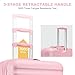 Kono Expandable 28 Inch Large Checked Luggage: ABS+PC Hardside Trolley Travel Case - Hard Shell Suitcase with TSA Lock, Cream/Pink