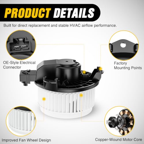 Image of Nilight HVAC Blower Motor for Toyota RAV4 2006-2018, Corolla 2009-2013