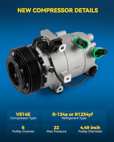 Image of PHILTOP A76314 Air Conditioner AC Compressor with Clutch for Hyundai Elantra 2017-2020 2.0L,Elantra GT 2017