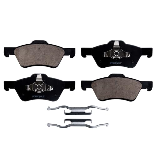 Image of Detroit Axle - Front Brake Pads for 2005-2010 Ford Escape Mercury Mariner, 2005-2006 & 2008-2010 Mazda Tribute, Ceramic Brake Pads w /Hardware 2009 Replacement