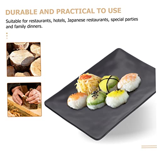 Set 2 Platos Rectangulares para Sushi Melamina Negro miniatura 2