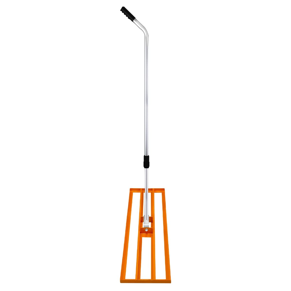 Livellatrice 100x32cm Rastrello Livellatore Leggero Acciaio Zincato Alluminio Arancione 1,2-1,9m Manico Estensibile Facile Impugnatura Attrezzo Giardino Erba Terreno Tappeto Erboso Artificiale Concime