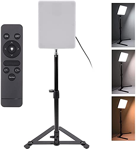 Hersmay Kamera Videoleuchte LED, 3000-5700k Dimmbare LED Studiolicht Video Licht mit Stativ Studioleuchte Tisch Kleinwinkelaufnahmen Videokonferenzbeleuchtung Spielestreaming YouTube Fotografie thumbnail