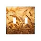 WZYWHJ Placca decorativa da parete con immagine di spiga di grano, 11,4 x 11,4 cm, resistente ed elegante, per aree residenziali e commerciali
