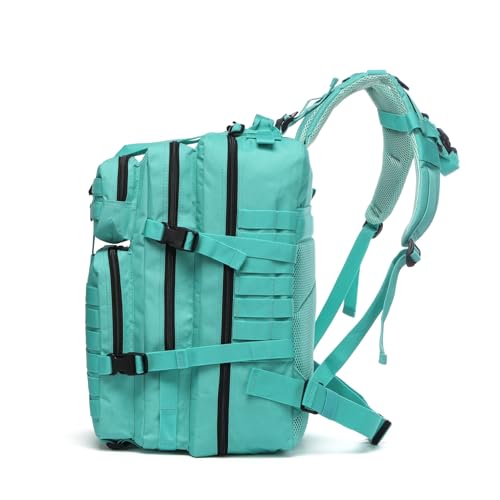 Miniatura 6 de Gujoin Mochila Tática 50 Litros Con Sistema Molle - Gran Capacidad Militar Impermeable Para Emergencias De 3 Días Caza Senderismo Y Acampadas - Mochila Para Actividades Al Aire Libre Cian