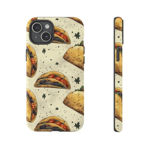 Coque rigide iPhone 15 Plus taco aux herbes brillante antichoc