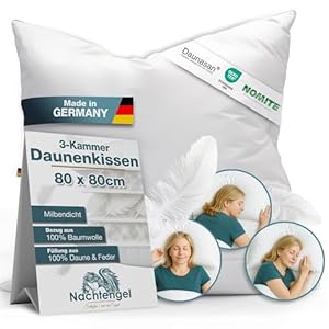 Daunasan Nachtengel 3-Kammer Daunenkissen 80x80