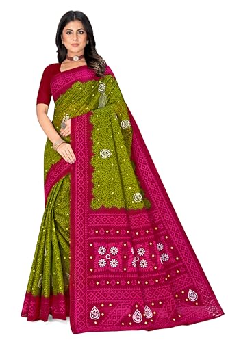 Image of TAMAIRA FASHION Mulmul Pure Cotton Saree For Woman Floral Batik Printed|Office Wear Daily Wear Sarees For Women Without Blouse Piece (Available in 11 Colours)
