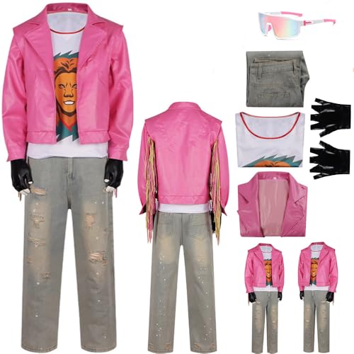 BAIJAHUXI Garret Cosplay Costume Jacket Garret Costume Outfit Pink Uniform Men Coat Halloween (Pink Medium)