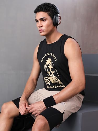 Image of CHKOKKO Sleeveless T Shirts Gym Vest for Men Workout Graphic Printed Premium Cotton Blend Tank Top for Man Running Vest Sando Gym Wear Lightweight Breathable Casual Summer Wear Boys