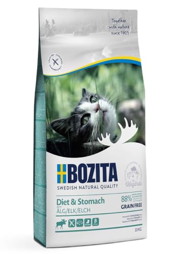 Bozita Diet & Stomach Katzentrockenfutter mit Elch – 400g – getreidefreies Trockenfutter für sensible erwachsene Katzen – 34 % Protein, 10 % Fett – ohne Zucker & Gentechnik – leicht verdaulich