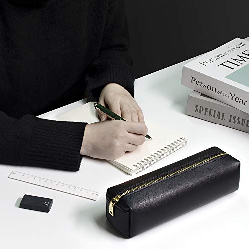 Image of PU Pencil Pen Case Portable Stationery Bag Big Capacity Pencil Pouch Cosmetic Organizer Bag for Adult