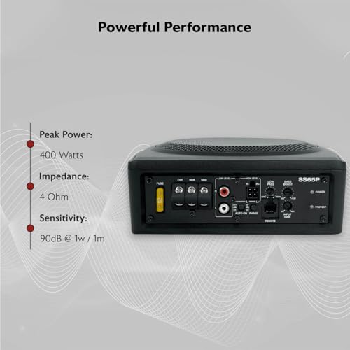 Image of Rockville SS65P 400w 6.5 inch Slim Under-Seat Active Powered Car /Truck Subwoofer Sub