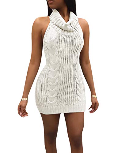 Image of Olens Japan Style Turtleneck Sleeveless Open Back Sweater Anime Cosplay Sweater